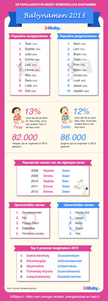 Babynamen 2013 infographic
