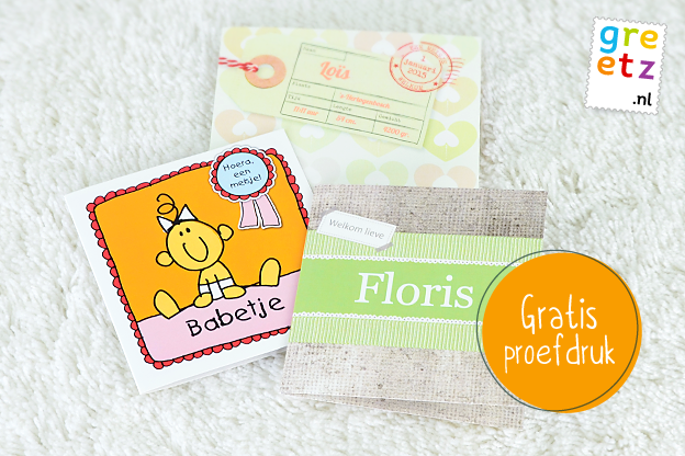 Gratis proefdruk geboortekaartje