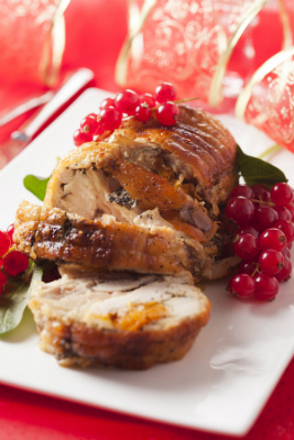 Kalkoenrol met kerstcrumble