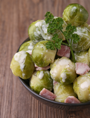 Romige spruitjes met bacon
