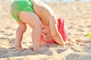 baby strand, evenwichtsgevoel
