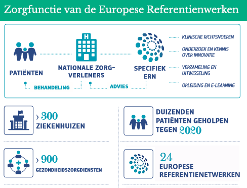Schematische weergave van Europees Referentienetwerk voor zeldzame ziekten