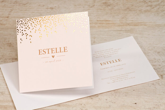 geboortekaartjes trends met gouden details