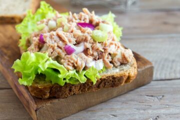 brood met tonijnsalade, niet aan te raden tijdens zwangerschap