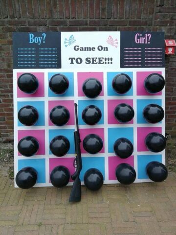Gender reveal ballon schieten