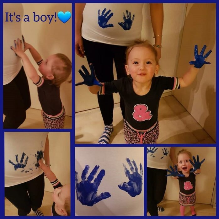 Gender reveal verfhandjes