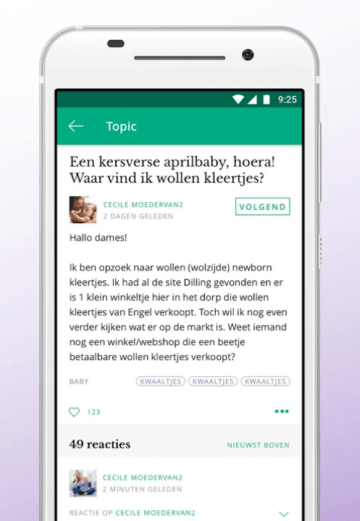 Forum op zwangerschaps app