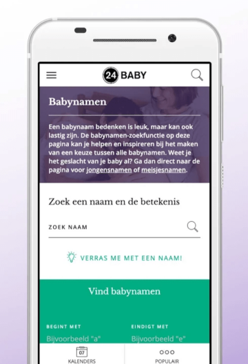 babynamen functie zwangerschaps app