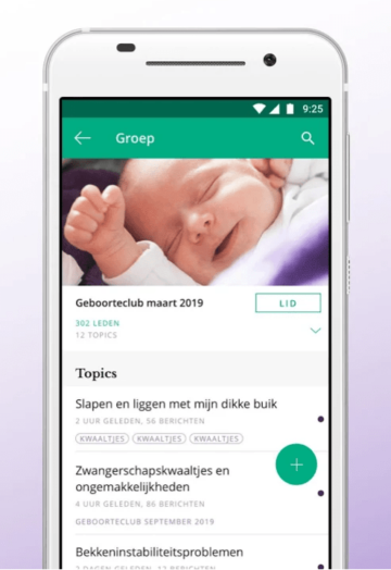 geboorteclubs op zwangerschaps app