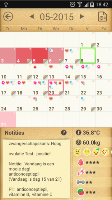 menstruatie-app cyclus kalender