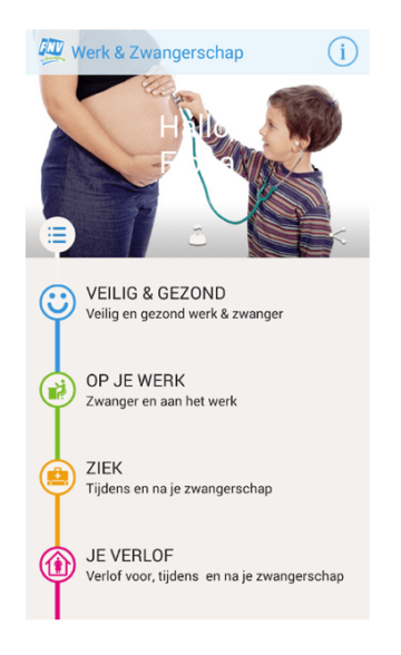 zwangerschaps-app en werk
