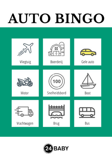 Auto bingo gemaakt door 24Baby
