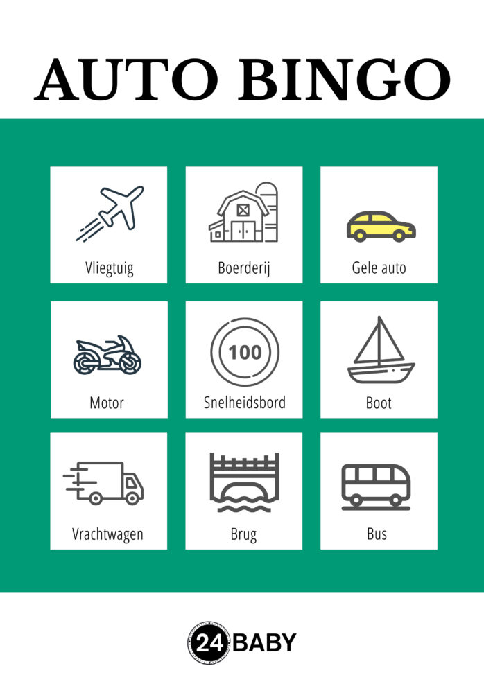 Auto bingo gemaakt door 24Baby