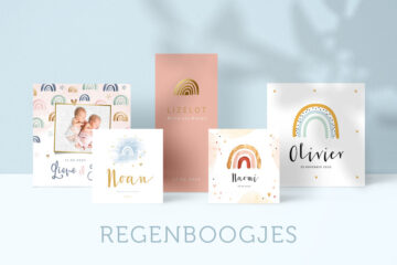 Geboortekaartjes in het thema Regenboogjes