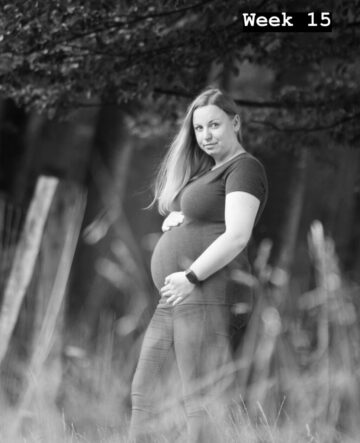 15 weken zwangere buik Shirley