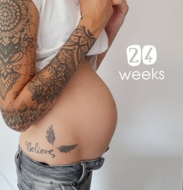 24 weken zwanger buikfoto