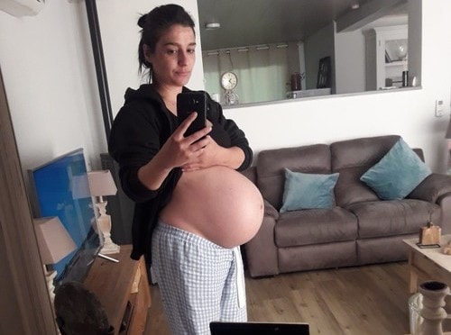 40 weken zwanger buikfoto