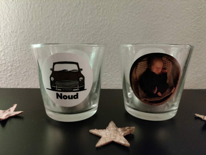 Waxinelichtjes als geboortegeschenken