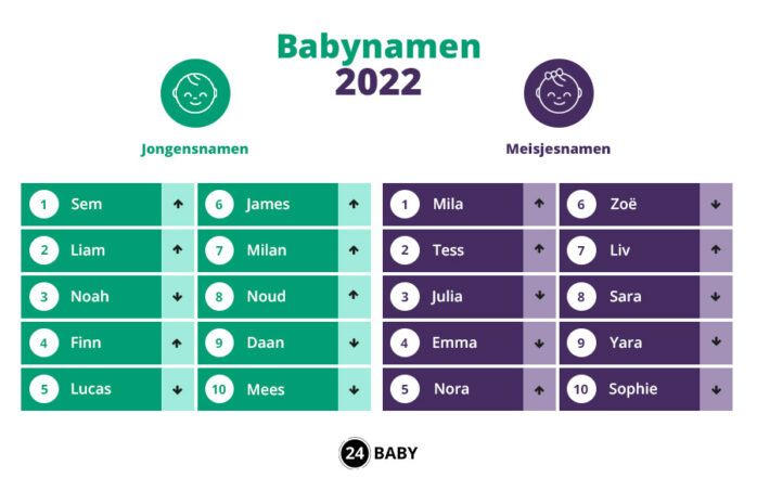 Voorspelling van de populairste namen in 2022