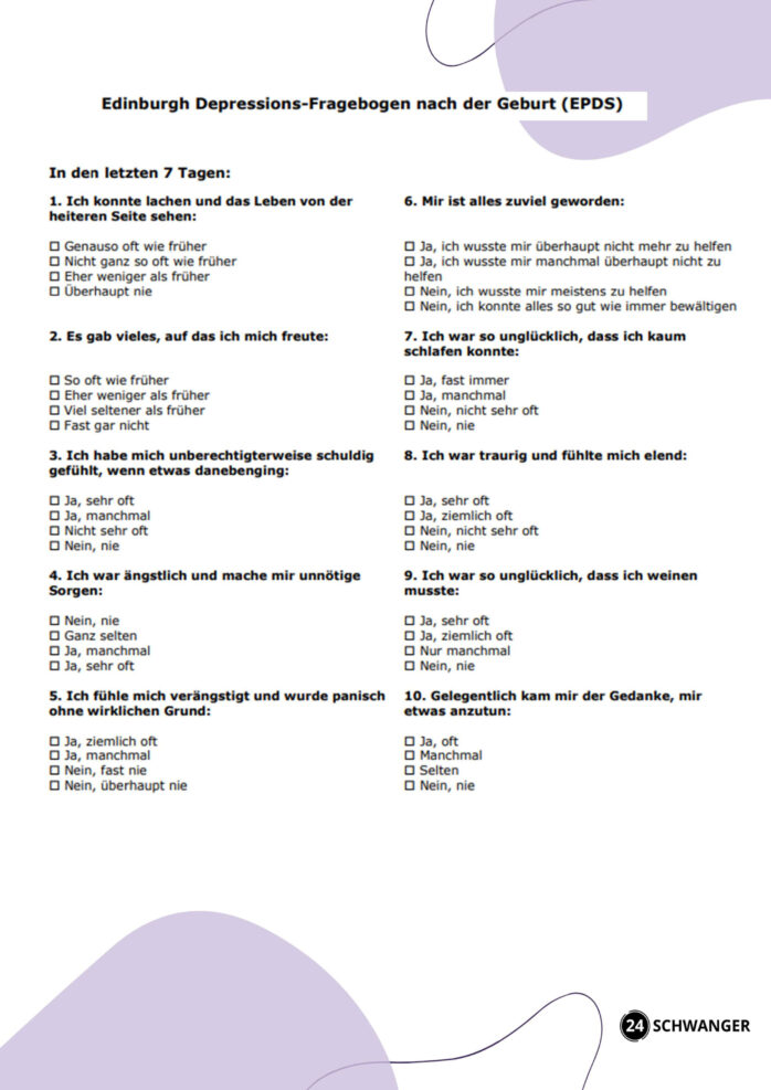 Wochenbettdepression Test