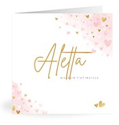 Geboortekaartjes met de naam Aletta