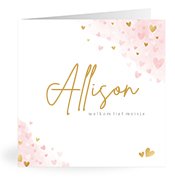 Geburtskarten mit dem Vornamen Allison