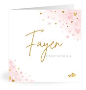 Geboortekaartjes met de naam Fayen