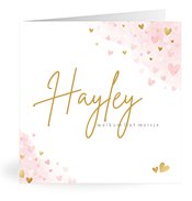 Geburtskarten mit dem Vornamen Hayley