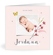 Geburtskarten mit dem Vornamen Jordana