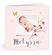 Geburtskarten mit dem Vornamen Melyssa