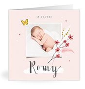 Geburtskarten mit dem Vornamen Romy