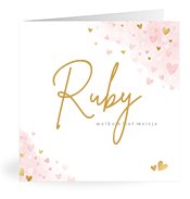 Geburtskarten mit dem Vornamen Ruby