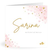 Geboortekaartjes met de naam Sarina